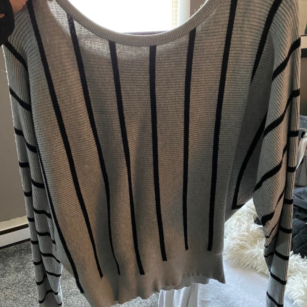 Express Grey and black striped sweater